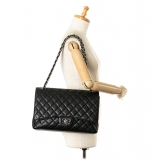 Chanel Vintage - Maxi Classic Caviar Double Flap - Black - Leather and Lambskin Handbag - Luxury High Quality