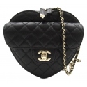 Chanel Vintage - Lambskin CC in Love Heart Crossbody - Black - Leather and Lambskin Handbag - Luxury High Quality