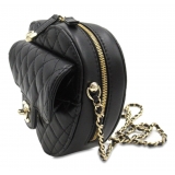 Chanel Vintage - Lambskin CC in Love Heart Crossbody - Black - Leather and Lambskin Handbag - Luxury High Quality