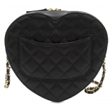 Chanel Vintage - Lambskin CC in Love Heart Crossbody - Black - Leather and Lambskin Handbag - Luxury High Quality