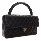 Chanel Vintage - Medium Lambskin Kelly Parent Top Handle Bag - Black - Leather and Lambskin Handbag - Luxury High Quality