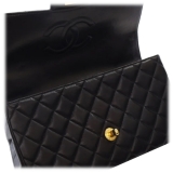 Chanel Vintage - Medium Lambskin Kelly Parent Top Handle Bag - Black - Leather and Lambskin Handbag - Luxury High Quality