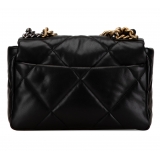 Chanel Vintage - Medium Lambskin 19 Flap - Black - Leather and Lambskin Handbag - Luxury High Quality