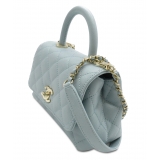 Chanel Vintage - Extra Mini Caviar Coco Top Handle - Blu - Borsa in Pelle e Agnello - Alta Qualità Luxury