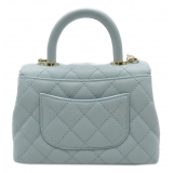 Chanel Vintage - Extra Mini Caviar Coco Top Handle - Blue - Leather and Lambskin Handbag - Luxury High Quality