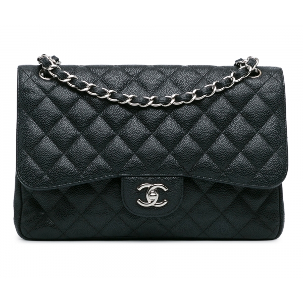 Chanel Vintage - Jumbo Classic Caviar Double Flap - Nera - Borsa in Pelle e Agnello - Alta Qualità Luxury