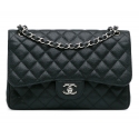 Chanel Vintage - Jumbo Classic Caviar Double Flap - Black - Leather and Lambskin Handbag - Luxury High Quality