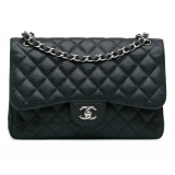 Chanel Vintage - Jumbo Classic Caviar Double Flap - Black - Leather and Lambskin Handbag - Luxury High Quality