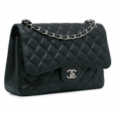 Chanel Vintage - Jumbo Classic Caviar Double Flap - Black - Leather and Lambskin Handbag - Luxury High Quality