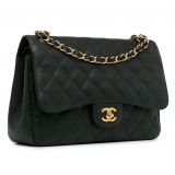 Chanel Vintage - Jumbo Classic Caviar Double Flap - Black - Leather and Lambskin Handbag - Luxury High Quality