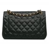 Chanel Vintage - Jumbo Classic Caviar Double Flap - Black - Leather and Lambskin Handbag - Luxury High Quality