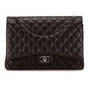 Chanel Vintage - Maxi Classic Lambskin Double Flap - Black - Leather and Lambskin Handbag - Luxury High Quality