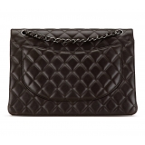 Chanel Vintage - Maxi Classic Lambskin Double Flap - Black - Leather and Lambskin Handbag - Luxury High Quality