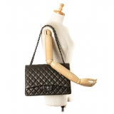 Chanel Vintage - Maxi Classic Lambskin Double Flap - Black - Leather and Lambskin Handbag - Luxury High Quality