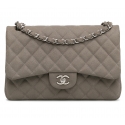 Chanel Vintage - Jumbo Classic Caviar Double Flap - Gray - Leather and Lambskin Handbag - Luxury High Quality