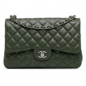 Chanel Vintage - Jumbo Classic Caviar Double Flap - Green - Leather and Lambskin Handbag - Luxury High Quality