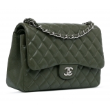 Chanel Vintage - Jumbo Classic Caviar Double Flap - Green - Leather and Lambskin Handbag - Luxury High Quality