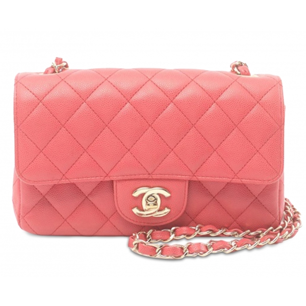 Chanel Vintage - Mini Rectangular Classic Caviar Single Flap - Pink - Leather and Lambskin Handbag - Luxury High Quality