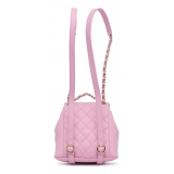 Chanel Vintage - Small Quilted Caviar Duma Pockets Drawstring Backpack - Pink - Leather and Lambskin Handbag - Luxury