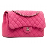 Chanel Vintage - Jumbo Classic Caviar Double Flap - Pink - Leather and Lambskin Handbag - Luxury High Quality