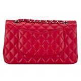 Chanel Vintage - Medium Classic Lambskin Double Flap - Red - Leather and Lambskin Handbag - Luxury High Quality