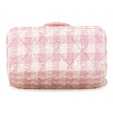 Chanel Vintage - Quilted Tweed Crush Top Handle Flap - Pink - Leather and Lambskin Handbag - Luxury High Quality