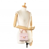 Chanel Vintage - Quilted Tweed Crush Top Handle Flap - Pink - Leather and Lambskin Handbag - Luxury High Quality