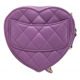 Chanel Vintage - Mini Lambskin CC in Love Heart Crossbody - Purple - Leather and Lambskin Handbag - Luxury High Quality