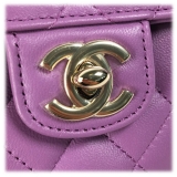 Chanel Vintage - Mini Lambskin CC in Love Heart Crossbody - Purple - Leather and Lambskin Handbag - Luxury High Quality