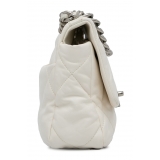 Chanel Vintage - Medium Lambskin 19 Flap - White - Leather and Lambskin Handbag - Luxury High Quality