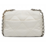 Chanel Vintage - Medium Lambskin 19 Flap - Bianca - Borsa in Pelle e Agnello - Alta Qualità Luxury