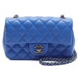 Chanel Vintage - Mini Rectangular Classic Caviar Single Flap - Blu - Borsa in Pelle e Agnello - Alta Qualità Luxury