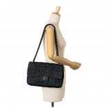 Chanel Vintage - Jumbo Embroidered Denim Perfume Bottle Single Flap - Black - Leather and Lambskin Handbag - Luxury High Quality