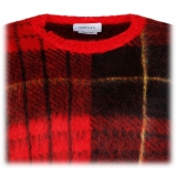 Alexander McQueen - Check Red Mohair Jumper Knitwear - Red Black Yellow - Alexander McQueen Exclusive Luxury Collection