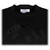 Alexander McQueen - Maglione Girocollo con Teschio Nero in Maglia - Nero - Alexander McQueen Exclusive Luxury Collection