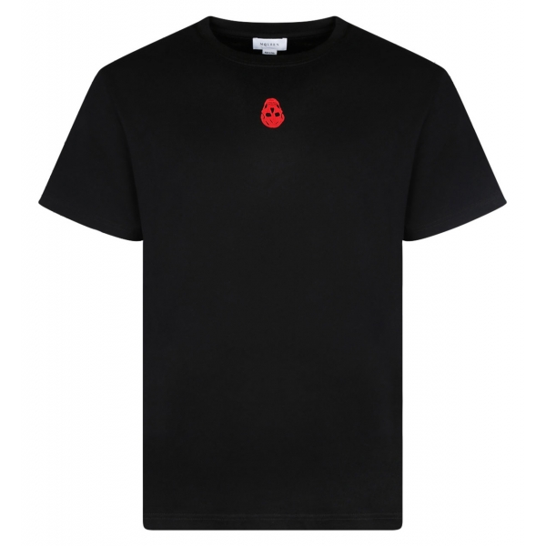 Alexander McQueen - Crew Neck T-Shirt - Black Red - Alexander McQueen Exclusive Luxury Collection