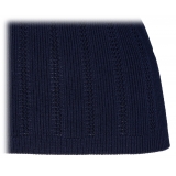 Balmain - Pointelle Knit High Neck Top - Navy Blue - Balmain Exclusive Luxury Collection