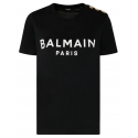 Balmain - T-Shirt con Stampa Logo in Cotone - Nero Bianco - Balmain Exclusive Luxury Collection