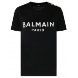 Balmain - Cotton Logo Print T-Shirt - Black White - Balmain Exclusive Luxury Collection