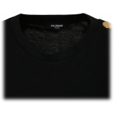 Balmain - Cotton Logo Print T-Shirt - Black White - Balmain Exclusive Luxury Collection