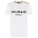 Balmain - Cotton Logo Print T-Shirt - White Black - Balmain Exclusive Luxury Collection