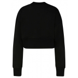 Balmain - Cotton Logo Print Cropped Sweatshirt - Black - Balmain Exclusive Luxury Collection