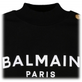 Balmain - Cotton Logo Print Cropped Sweatshirt - Black - Balmain Exclusive Luxury Collection