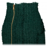 Balmain - Gonna a Tubino in Tweed - Verde Scuro - Balmain Exclusive Luxury Collection