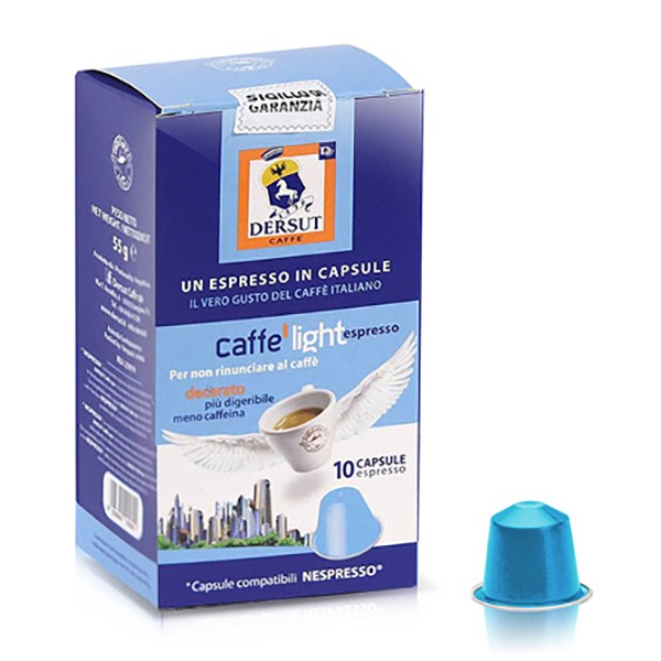 Dersut Caffè - Capsule Light Compatibili Nespresso - Caffè in Capsule - 10 x 5,5 g