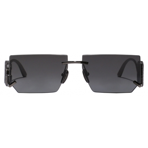 Dolce & Gabbana - DG Crystal Sunglasses - Gunmetal - Dolce & Gabbana Eyewear