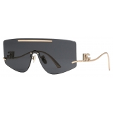 Dolce & Gabbana - DG Crystal Sunglasses - Gold Dark Grey - Dolce & Gabbana Eyewear