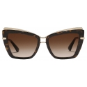 Dolce & Gabbana - Metal Print Sunglasses - Gold Havana - Dolce & Gabbana Eyewear