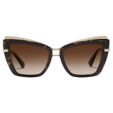 Dolce & Gabbana - Metal Print Sunglasses - Gold Havana - Dolce & Gabbana Eyewear