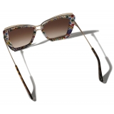 Dolce & Gabbana - Occhiale da Sole Metal Print - Oro Havana - Dolce & Gabbana Eyewear